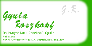 gyula roszkopf business card